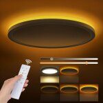 Plafonnier led dimmable 24w plafonnier led avec telecommande veilleuse dimmable 1800k plafonnier rond ...