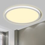 � plafonnier led lampe de salle de bain �tanche ip44 ronde plate 18w 3000k 1980lm lampe simple �22 x ...