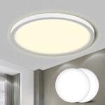 � plafonnier led lampe de salle de bain �tanche ip44 ronde plate 18w 4000k 1980lm lampe simple moderne ...