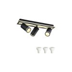 Plafonnier led moderne noir r�glable et orientable 350� - spot gu10 3000k blanc chaud - �clairage design ...