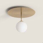 Plafonnier m�tal et verre moonlight brass dor�