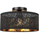 Plafonnier moderne ajour� - swapy - �30 cm - noir - tissu abat - jour - 1 flamme e27 - dimmable - installation ...