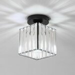 Plafonnier moderne en cristal rtro carr lustre abat - jour luminaire industrielle pour salon salle ...