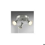 Plafonnier salle de bain led clairage lampe plafond sdb chrome 3 spots orientables ip44 gu10 bleu
