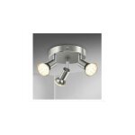 Plafonnier salle de bain led �clairage lampe plafond sdb chrome 3 spots orientables ip44 gu10 blue label ...