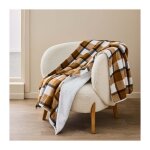 Plaid 125 x 150 cm ? tartan & sherpa ? motif Écossais - taille: 125x150cm - coloris: camel Plaid 125 x 150 cm ? tartan & sherpa ? motif Écossais - taille: 125x150cm - coloris: camel