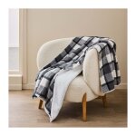 Plaid 125 x 150 cm ? tartan & sherpa ? motif Écossais - taille: 125x150cm - coloris: gris anthracite ... Plaid 125 x 150 cm ? tartan & sherpa ? motif Écossais - taille: 125x150cm - coloris: gris anthracite ...