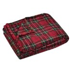 Plaid � carreaux �cossais en polaire rouge 130x160 cm
