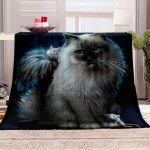 Plaid couverture polaire 3d animal chat et souris imprime motif couverture lit chaude 130x150cm plaid ...