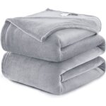 Plaid couverture polaire flanelle en microfibre jet de canap 150x200 gris argent couverture lit jete ...