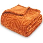 Plaid couverture polaire couverture en peluche lgre super douce confortable couverture de lit orange ...