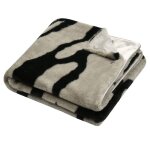 Plaid doux imprim zbr taupe 130x160 cm