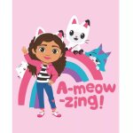 Couverture - gabbys dollhouse - gabby et la maison magique - 100 x 140 cm - polaire - rose