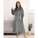 Plaid pull à capuche - - grand sweat à couverture de flanelle capuchon oversize gris avec manche et poche ... Plaid pull à capuche - - grand sweat à couverture de flanelle capuchon oversize gris avec manche et poche ...