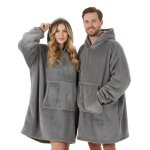 Plaid pull pour homme et femme ? taille unique 118 x 85 cm ? couverture avec manche longue capuche et ...