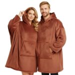 Plaid pull pour homme et femme ? taille unique 118 x 85 cm ? couverture avec manche longue capuche et ...