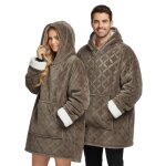 Plaid pull sweat à capuche oversize avec poche - homme et femme ? intérieur sherpa doux - taille unique ... Plaid pull sweat à capuche oversize avec poche - homme et femme ? intérieur sherpa doux - taille unique ...