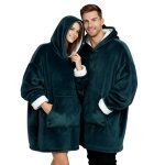 Plaid pull sweat � manche et capuche avec poche ? taille unique 118 x 85 cm adulte homme et femme - int�rieur ...