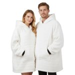 Plaid pull sweat � manche et capuche avec poche ? taille unique 118 x 85 cm - homme et femme - int�rieur ...