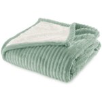 Plaid sherpa 130x170 cm vert tilleul