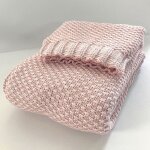 Plaid tricot point de riz rose rose 130x160 cm