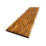 Plan de travail acacia massif bord naturel huil� l. 250 x p. 65 cm ep. 36 mm