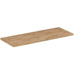 Plan de travail en bois ch�ne massif naturel 120 cm pour meuble de salle de bain
