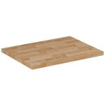 Plan de travail en bois ch�ne massif naturel 60 cm pour meuble de salle de bain