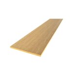 Plan de travail bois massif bambou caramel lamell� coll� l. 250 x p. 65 cm ep. 26 mm