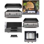 Plancha lectrique - inox - 2 brleurs - 5 kw - 48x36 cm - allumage automatique