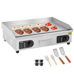 Plancha lectrique - vevor - 4000 w plaque de cuisson en fer et inox temprature rglable 50 - 300 c ...