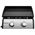 Plancha  gaz 2 brleurs avec surface de cuisson en acier maill