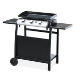Plancha gaz 3 brleurs inox 7, 5kw avec chariot plancha porthos 3 brleurs + chariot