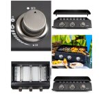 Plancha gaz - barbecue - 3 br�leurs - acier �maill� - allumage automatique - 61x38 cm
