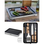 Plancha grill �lectrique - livoo - 2000w - rev�tement antiadh�sif - bac r�cup�rateur de graisse - 47x37 ...