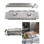Plancha électrique - professionnelle - inox - 2800w - 2 thermostats - surface 51x36 cm Plancha électrique - professionnelle - inox - 2800w - 2 thermostats - surface 51x36 cm