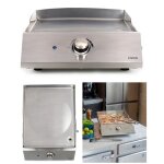 Plancha lectrique - inox - professionnelle - 2800w - thermostat ajustable - grande surface 43x35cm
