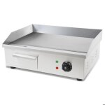 Plancha professionnelle - vertes - 3000w - acier inox - surface de gril lisse 55x35cm - thermostat - ...