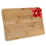 Planche à découper en bois de bambou avec rigole et poignées latérales (38x25cm) ? plateau aperitif fromage ... Planche à découper en bois de bambou avec rigole et poignées latérales (38x25cm) ? plateau aperitif fromage ...