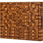 Planche  dcouper en bois de teck massif ? double face avec rainure  jus ? robuste et durable ? grande ...