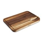 Planche  dcouper - cole - mason - bois dacacia - taille extra large - rcuprateur de jus