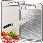 Planche  dcouper double face en acier inoxydable 304 avec rainure presse - ail & fente  jussans bpa ...