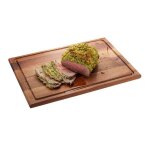 Planche  dcouper enno - grande avec rainure  jus - bois de noyer