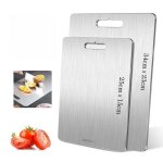 Planche � d�couper - handeiu - titane - acier inoxydable - double face - facile � nettoyer