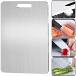 Planche � d�couper - titane et acier inoxydable - 34 x 23 cm - antibact�rienne - l�g�re et facile � ranger ...