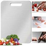 Planche  dcouper en titane pur - double face / antibactrienne / durable - hyginique et de qualit ...
