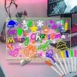 Planche  dessin led en acrylique avec 7 stylos de couleur support rglable tableau dcriture effaable ...