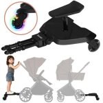 Planche poussette universelle - lionelo buggyboard - roues rgb - avec si�ge amovible - noir