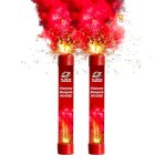 Planete fumigene lot de 2 fumignes flamme de bengale rouge vif - torche dure 40 secondes - allumage ...