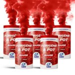 Planete fumigene lot de 5 fumignes en pot 1 minute couleur rouge - allumage  mche dure 60 secondes ...